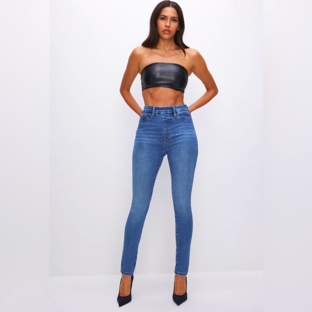 GOOD AMERICAN POWER STRETCH PULL-ON SKINNY JEANS size 3